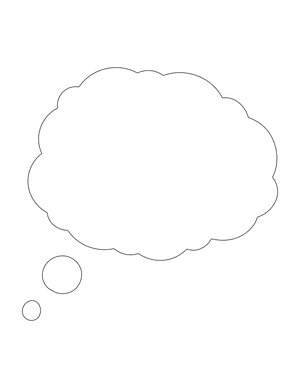 Thought Cloud Shape Outline Craft Template Printable