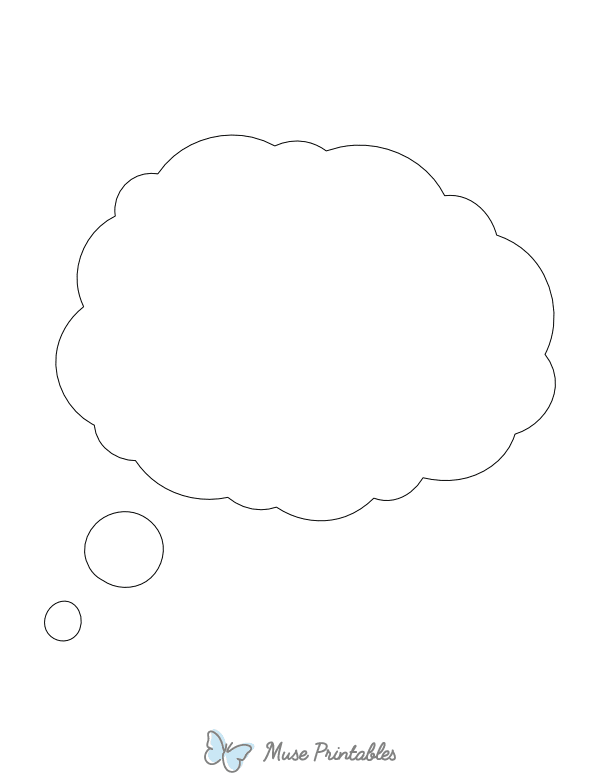 Thought Cloud Shape Outline Craft Template