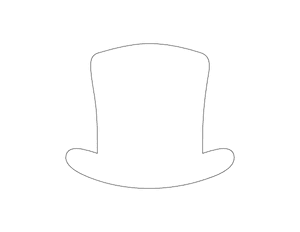 Top Hat Shape Outline Craft Template Printable