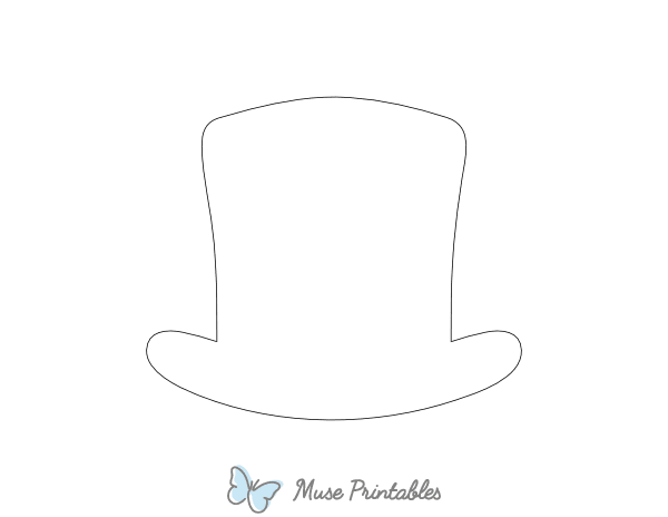 Top Hat Shape Outline Craft Template Printable