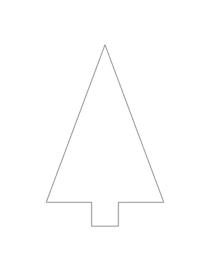Triangle Christmas Tree Shape Outline Craft Template Printable