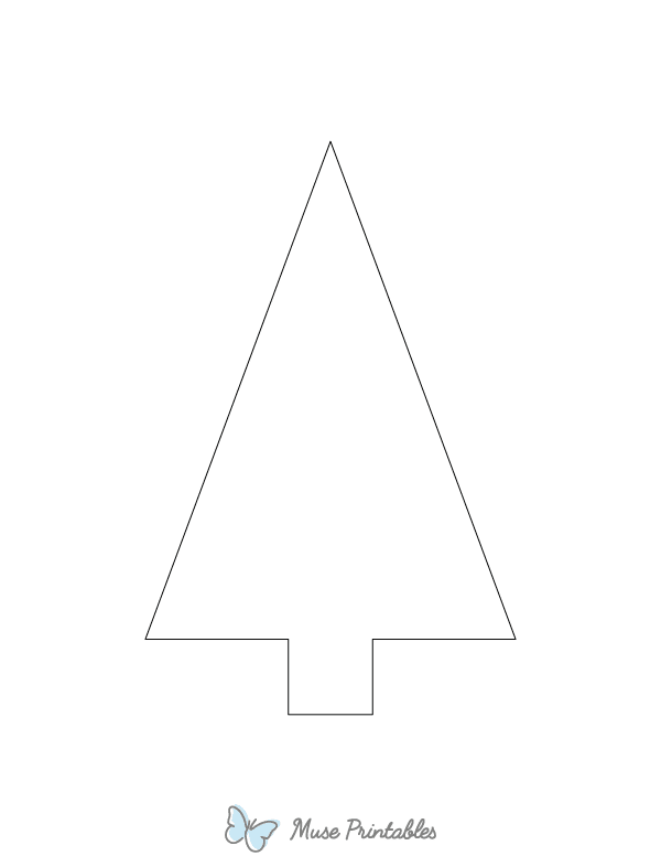 Triangle Christmas Tree Shape Outline Craft Template