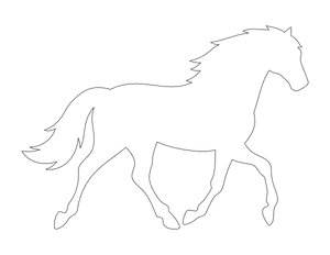 Trotting Horse Shape Outline Craft Template Printable