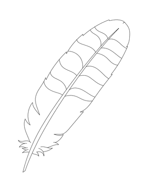 Turkey Feather Outline Craft Template Printable