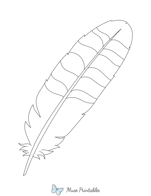 Turkey Feather Outline Craft Template Printable