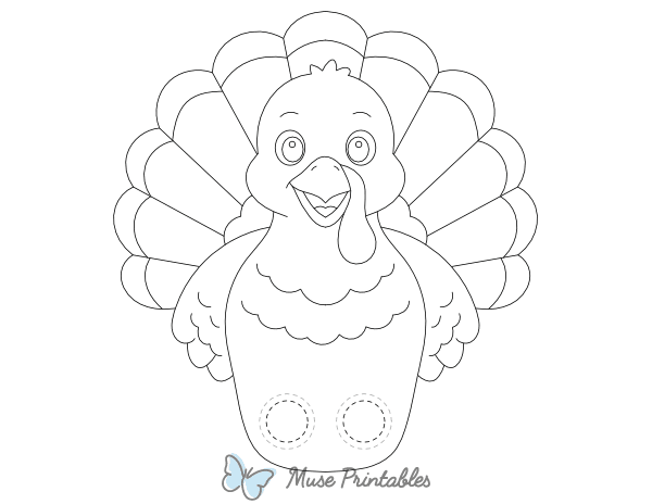 Turkey Two Finger Puppet Craft Template