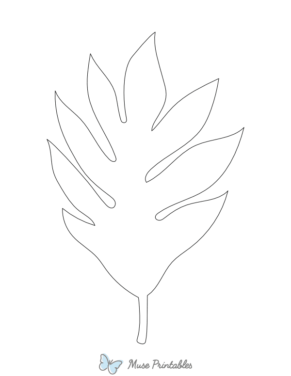 Ulu Leaf Shape Outline Craft Template