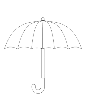 Umbrella Outline Craft Template Printable