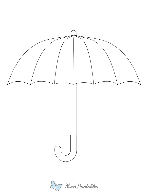 Umbrella Outline Craft Template Printable