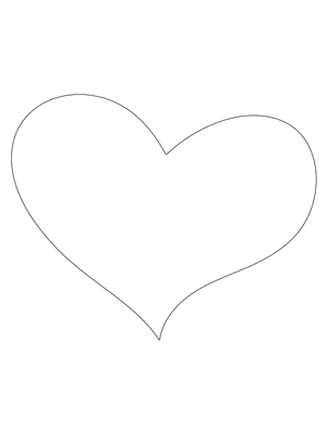 Uneven Heart Shape Outline Craft Template