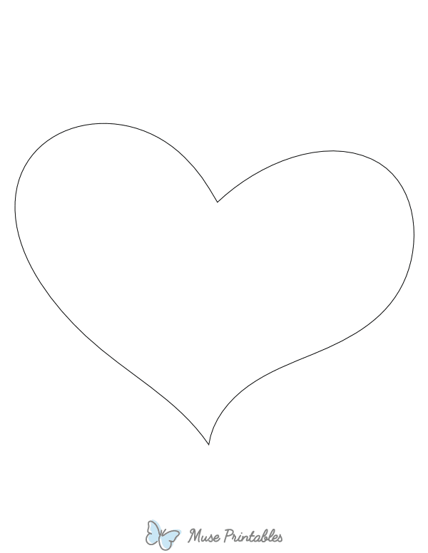 Uneven Heart Shape Outline Craft Template