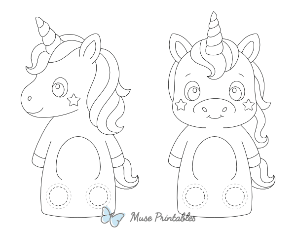 Unicorn Two Finger Puppet Craft Template Printable