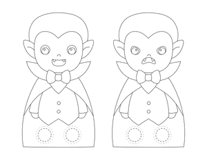 Vampire Two Finger Puppet Craft Template Printable