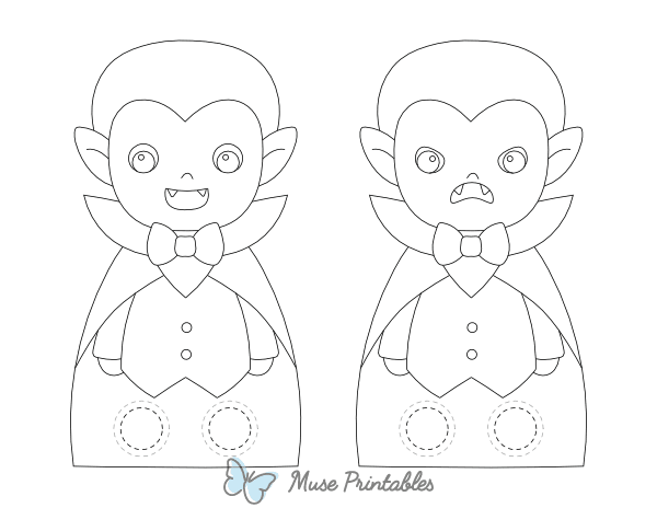 Vampire Two Finger Puppet Craft Template Printable