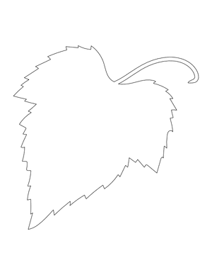 Vine Leaf Shape Outline Craft Template Printable