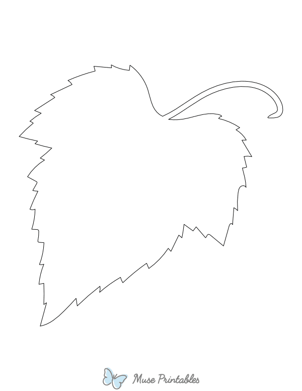 Vine Leaf Shape Outline Craft Template