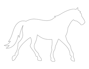 Walking Horse Shape Outline Craft Template Printable