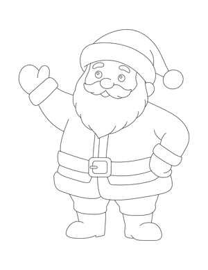 Waving Santa Claus Outline Craft Template Printable