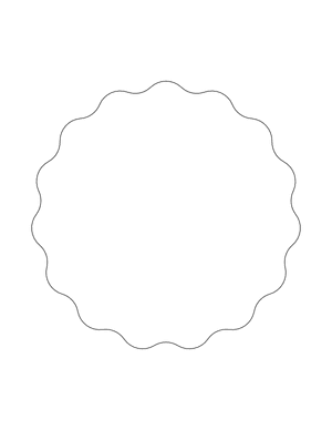 Wavy Circle Shape Outline Craft Template Printable