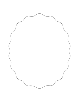 Wavy Oval Shape Outline Craft Template Printable
