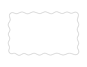 Wavy Rectangle Shape Outline Craft Template Printable
