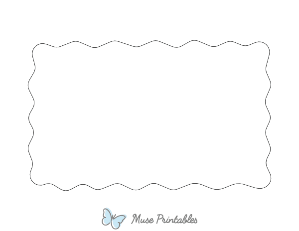Wavy Rectangle Shape Outline Craft Template