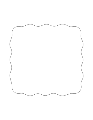 Wavy Square Shape Outline Craft Template Printable