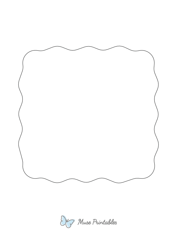 Wavy Square Shape Outline Craft Template