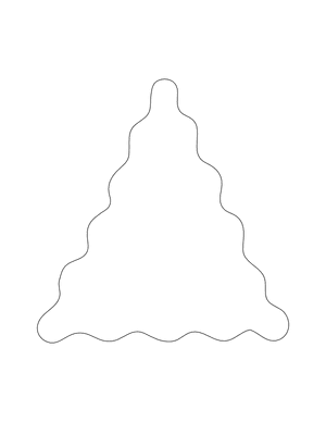 Wavy Triangle Shape Outline Craft Template Printable