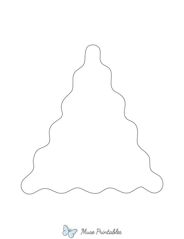 Wavy Triangle Shape Outline Craft Template