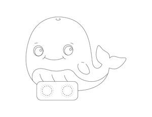 Whale Two Finger Puppet Craft Template Printable