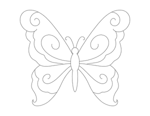 Whimsical Butterfly Outline Craft Template