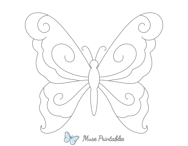 Whimsical Butterfly Outline Craft Template