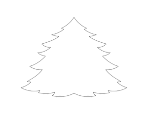 Wide Christmas Tree Shape Outline Craft Template Printable