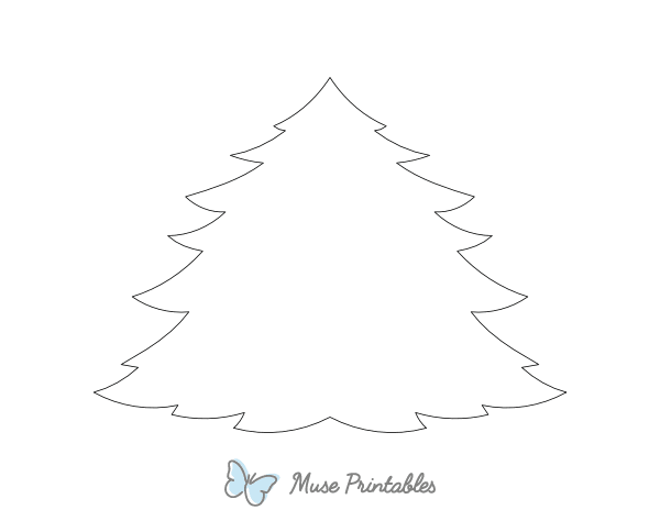 Wide Christmas Tree Shape Outline Craft Template