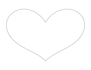Wide Heart Shape Outline Craft Template