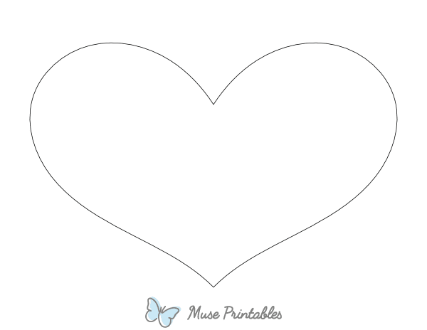 Wide Heart Shape Outline Craft Template