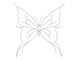 Wispy Butterfly Outline Craft Template