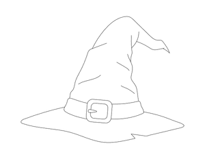 Witch Hat Outline Craft Template Printable