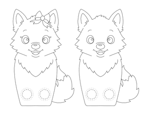 Wolf Two Finger Puppet Craft Template Printable