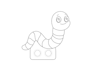 Worm Two Finger Puppet Craft Template