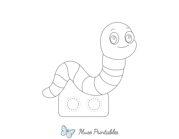 Worm Two Finger Puppet Craft Template
