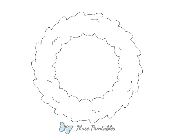 Wreath Outline Craft Template Printable