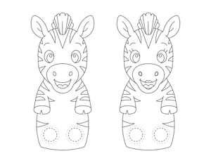 Zebra Two Finger Puppet Craft Template Printable