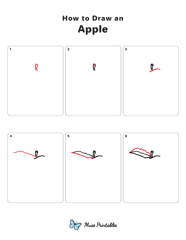 How to Draw an Apple - Printable Tutorial