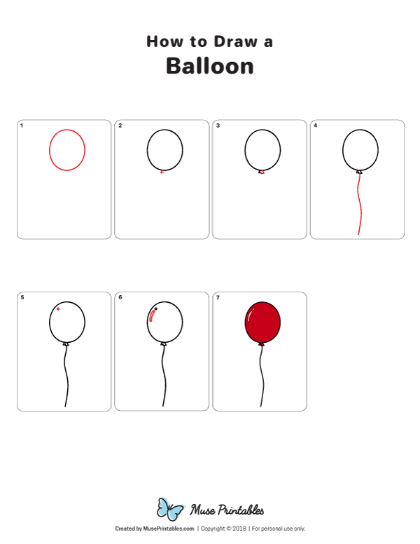 How to Draw a Balloon - Printable Tutorial