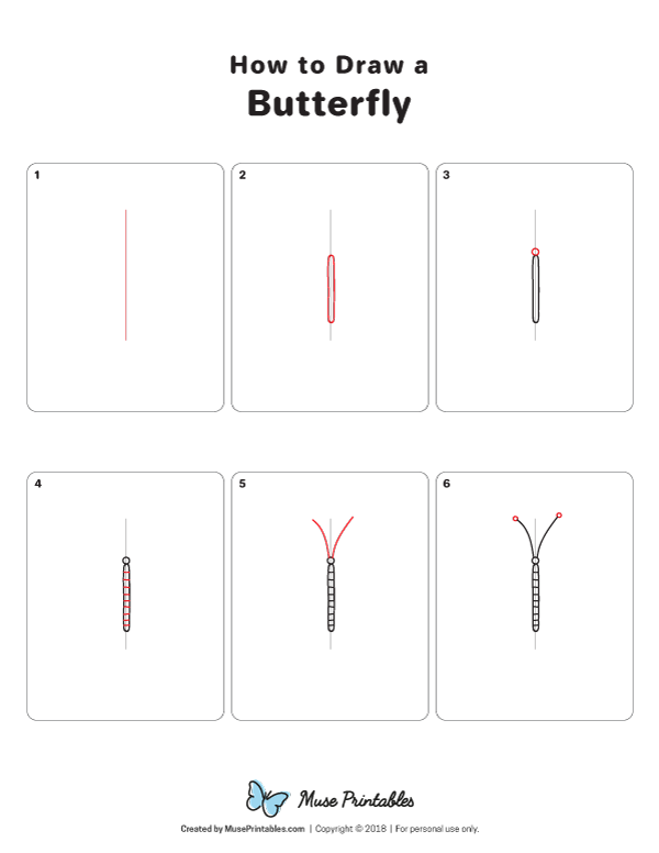 How to Draw a Butterfly - Printable Tutorial