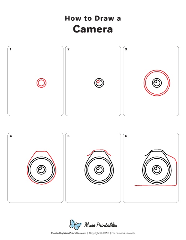 How to Draw a Camera - Printable Tutorial