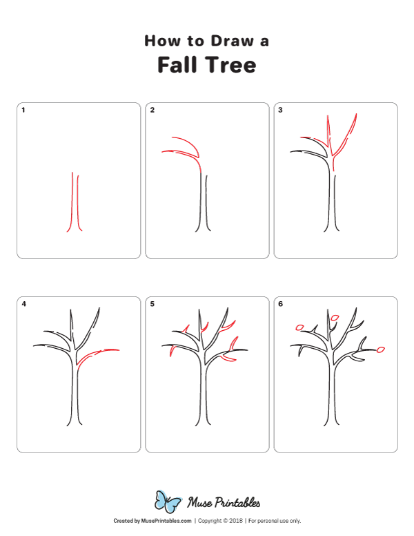 How to Draw a Fall Tree - Printable Tutorial