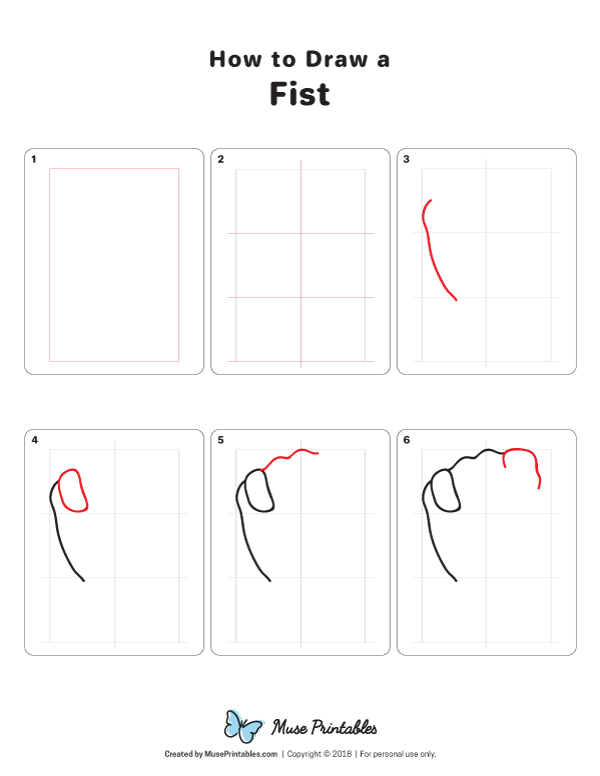 How to Draw a Fist - Printable Tutorial